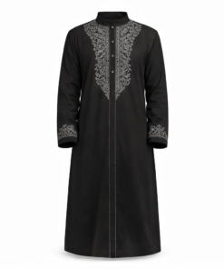 Elegent Black Thobe with intricate embroidery